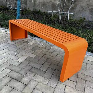 Long Iron <b>Bench</b> Park Outdoor Modern Design Mall <b>Leisure</b> Backrest Seat - Product Image 5