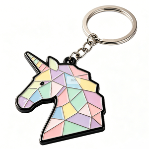 Custom Enamel Zinc Alloy Geometric Animal Design Cute Custom Logo <b>Keychain</b> for Gift - Product Image 2