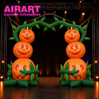 Arche gonflable citrouille-lumière LED, grande arche gonflable pour photos d'Halloween, idéale pour les fermes et les carnavals de rue