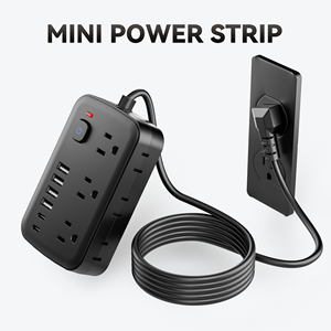 12-in-1 USミニ電源タップ、6個口コンセント、6個USBポート、サージ・過負荷保護、カスタマイズ可能なコンパクトマルチプラグエクステンダー - Product Image 2