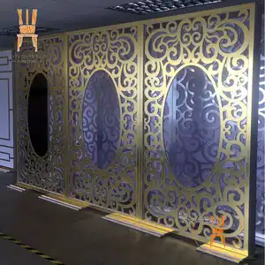 France Style Wedding Decor 3D Cutting Luxury Building with Window Design Wedding Stage Mandap Backdrop