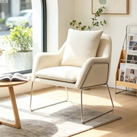 Fauteuil d'appoint moderne et élégant avec structure métallique et revêtement en tissu pour appartement, salon, hôtel, bureau, salon de coiffure, hall d'entrée