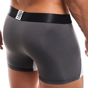 Sous-vêtements pour hommes Boxers pour hommes minces noirs de couleur pure Slips Boxer pour hommes en coton sous-vêtements personnalisés - Product Image 4