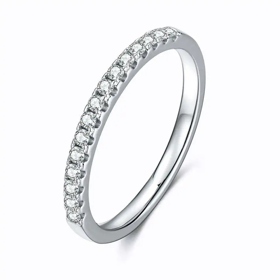 2022 nuovo anello da dito da donna di Design set di fedi nuziali con Micro pavé di fidanzamento in argento Sterling 925