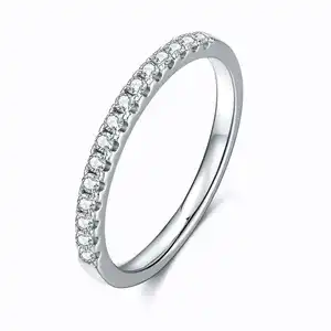 2022 New Design Ladies Finger Ring 925 Sterling Silver Engagement Micro Pave Diamond Wedding Ring Sets