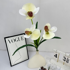 QYYM-502 3 teste orchidea europea durevole fiore artificiale decorazione di nozze di alta qualità lancio di nuovi prodotti - Product Image 6