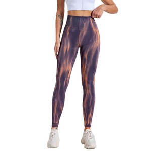 Pantalon de yoga sans couture pour femme, style européen et américain, tie-dye Aurora, taille haute, effet push-up, idéal pour la course en extérieur et le fitness - Product Image 5