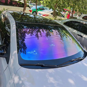 Película adhesiva para ventanas de coche de alta calidad, camaleón, VLT60%, color púrpura, rollo de película tintada para ventanas. - Product Image 4