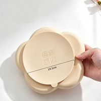 Nouvelle assiette pour bébé en silicone incassable, sans BPA, 100% silicone de qualité alimentaire, avec design floral, assiette à ventouse divisée pour bébés