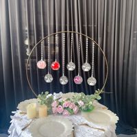Eiserner Vergoldeter Kreisförmiger Blumenständer Hochwertige Hotel-Hochzeit Haupttisch Blumenornamente Modell 007 China AliExpress Grenzüberschreitend
