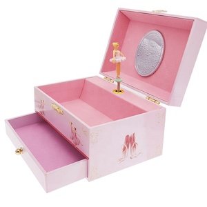 Boîte à <span class=keywords><strong>musique</strong></span> en bois rectangulaire à manivelle, avec figurine de ballerine rotative, pour bijoux, durée sonore 120 secondes, Ever Bright Beauty - Product Image 3