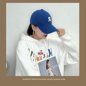 Casquette de baseball femme surdimensionnée à large bord, broderie de lettres, couleur unie, protection solaire, respirante, chapeau en toile automne-hiver - Product Image 5