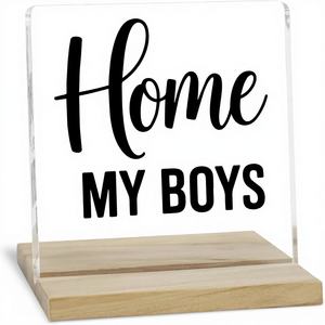 Letrero Acrílico con Soporte de Madera 'El Hogar es Donde Hay Niños', Decoración para Habitación de Niños, Regalo para el Hijo - Product Image 2