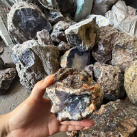 Vente en gros de pierres semi-précieuses originales Sakura de grande taille, agate noire brute naturelle, cristaux bruts, pierres précieuses pour la décoration