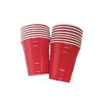 Gobelets de fête en plastique PP jetables durs au design plat écologique de 9 oz pour camping, pique-nique et fête Nouveau produit Saint Valentin