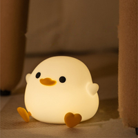 Lampe de chevet LED en silicone en forme de canard, accessoire cadeau, contrôle tactile USB, capteur, lampe de nuit DODO, design moderne, pour la maison