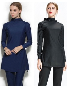 ملابس سباحة إسلامية للنساء مقاس كبير من S إلى 6XL، طقم سباحة من قطعتين بغطاء رأس وطباعة زهور - Product Image 6