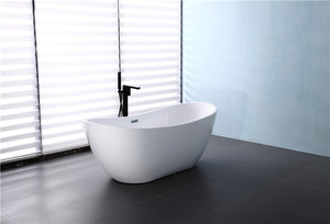 Cupc nhà máy giá tốt nhất và chất lượng tốt nhất khách sạn đứng Acrylic bồn tắm bề mặt rắn freestanding trắng bồn tắm - Product Image 6