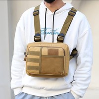 Veste tactique unisexe camouflage d'extérieur en gros, sacs de poitrine antivol en polyester léger pour sac de sport multifonction