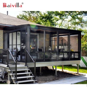 Cadre de couverture en alliage d'aluminium Maisons en verre modernes Véranda  Solarium avec verre trempé - Product Image 4