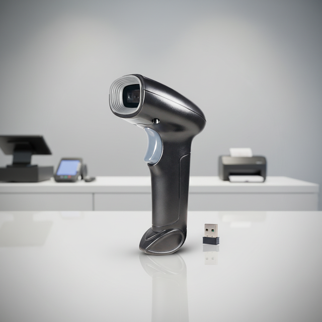 Handheld Wireless Barcode Reader Supports Fast Scanning of 2D Codes with 2.4G and BT Connection