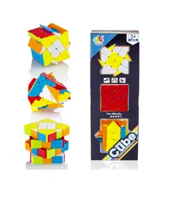 魔术立方体套装3包4*4费希尔风车轴速度立方体玩具儿童