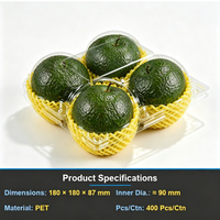 Groothandel Transparante PET Blisterverpakkingen Fruitbakjes Wegwerpbaar Plastic voor Sinaasappel Perzik Peer Avocado Granaatappel 0,3 mm Dik