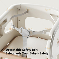 Chaise d'éveil moderne pliable en PEHD pour enfants, réglable sur 2 niveaux, avec ceinture de sécurité et roulettes pivotantes, pour enfants de 6 mois à 12 ans