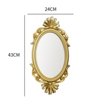 Miroir mural en plastique Art Déco personnalisable, cadre orné sculpté, blanc or, rectangulaire, miroir suspendu, écologique, durable, décoration