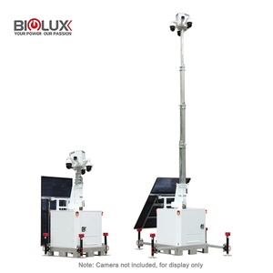 Torre de CCTV <span class=keywords><strong>Solar</strong></span> de 450W con Base Deslizante, <span class=keywords><strong>Cargador</strong></span> de CA, Caja de CCTV de 6 Lados y Mástil Telescópico para Seguridad en Obras de Construcción - Product Image 1