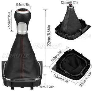 Pomo de Palanca de Cambios Manual de 6 Velocidades con Funda de Piel Sintética para VW Golf 5 MK5 6 MK6 R20 R32 GTI 2004-2014 - Product Image 6