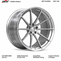 Jantes en aluminium forgé monobloc ZKR 18-22 pouces, finition argent brossé, design concave haute performance, PCD 5x112/114.3/130