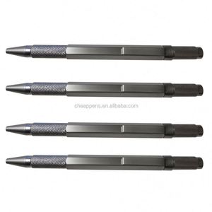 Promotional Hexagonal Twist Brass Copper Body Heavy Metal Design 0.7mm Blue/Black <b>Ink</b> Logo Ballpoint Pen Cross Parker <b>Refill</b> - Product Image 2