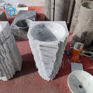 Branco cultivado mármore vaidade tops banheiro vaidades e tops armários de banheiro vaidade moderna lavatório pias