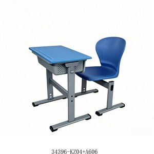 <b>Adjustable</b> Height School <b>Desk</b> And Chair With Blue Top And Metal Frame For Child Use Model 34396-KZ04 - Product Image 4