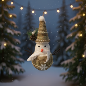 Homeera Christmas Ornament Snowman 14x20cm Handcrafted Indoor Decor Living Room Decoration - Product Image 2