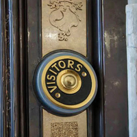Plaque de sonnette à bouton-poussoir en laiton moderne pour porte de maison - Design élégant