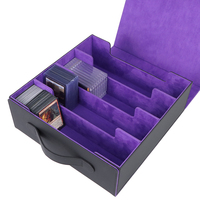 Boîte de rangement moderne pour jeux de société avec revêtement en cuir PU/PVC pour cartes à collectionner personnalisées et articles de collection