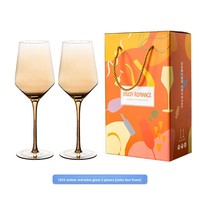Set Gelas Anggur Kristal Bebas Timbal Gaya Eropa Mewah Ringan Retro Dua Buah Kemasan Busa Kotak Warna Set Hadiah Goblet