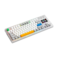Clavier mécanique programmable MiraBox K1 Pro 87 touches avec 6 touches LCD, 3 boutons rotatifs et interrupteurs RGB échangeables à chaud