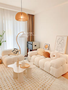 <span class=keywords><strong>Sofa</strong></span> Beludru Domba Keluarga Kecil Modul Persegi, <span class=keywords><strong>Sofa</strong></span> Kombinasi Angin Putih Kasmir Ruang Tamu - Product Image 5