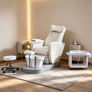 Fauteuil de pédicure spa de luxe avec massage des pieds, design moderne, fonctionnalités réglables et cuvette - Product Image 3