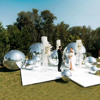 Ballon décoratif personnalisé en miroir argenté en PVC gonflable en usine couleurs boule brillante pour la décoration de mariage