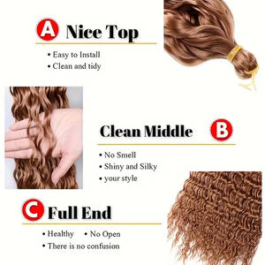 Vente en gros de paquets de cheveux synthétiques Deep Wave Twist 32 pouces de long Extensions de cheveux bouclés Deep Wave Twist <span class=keywords><strong>Crochet</strong></span> Tressage pour les femmes - Product Image 3