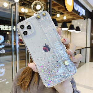 ฝาครอบสำหรับ iPhone <span class=keywords><strong>15</strong></span> Pro เคสนิ่มอีพ็อกซี่ลายท้องฟ้าเต็มไปด้วยดวงดาวสำหรับผู้หญิงแผ่นฟอยล์สีเงินแวววาวระยิบระยับสำหรับ Apple 11 12 13 14พร้อมสายคล้องโทรศัพท์ - Product Image 3