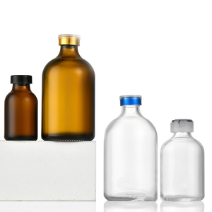 Rỗng 100ml 50ml <span class=keywords><strong>30ml</strong></span> trong suốt hổ phách tiêm lọ thủy tinh với nắp nhôm nhựa 1oz rõ ràng y học Hộp đựng thủy tinh - Product Image 1