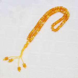 Tasbih étnico de resina de alto brillo con 99 cuentas, sensación cómoda al tacto, regalo para la oración musulmana Zikr, marca YASEEN - Product Image 1