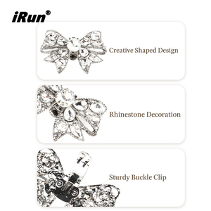 IRun Custom Detachable Diamond Mix Bows <strong>Shoe</strong> Buckle charm Crystal <strong>Shoe</strong> <strong>Clip</strong> Metal Bowknot <strong>Shoe</strong> <strong>Accessories</strong> - Product Image 2