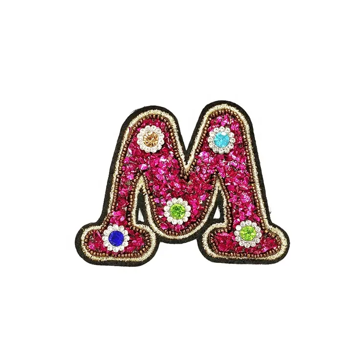 Groothandel Custom Strass Engelse Alfabet Letter Gemengde Geborduurde Patch Voor Kleding Badge Pasta Voor Kleding Tas Broek Schoenen