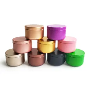 Best Selling Aluminum Candle Tin 50ml Travel Round Metal Candle Containers Candle Jars Aromatherapy Sealed Metal Can